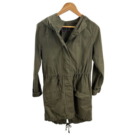 Love Tree Womens Anorak Jacket Hooded Military Drawstring Olive Green Small - Picture 1 of 6